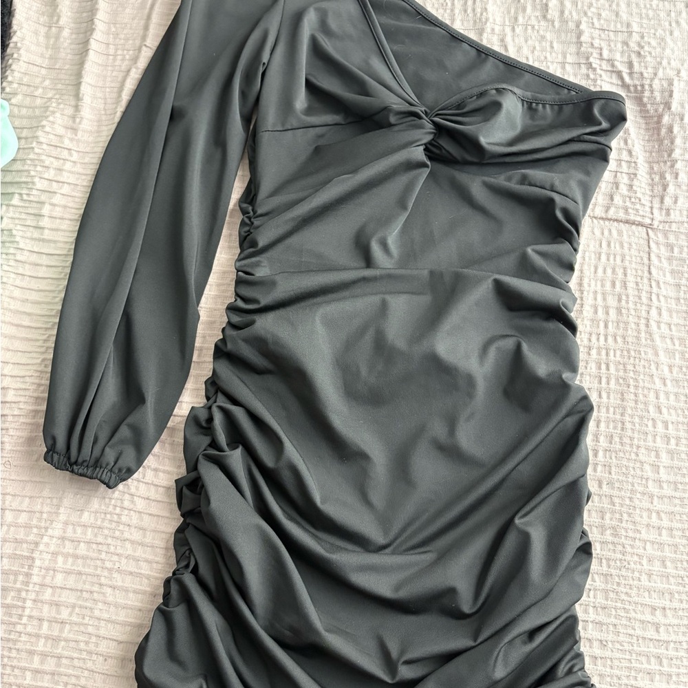SHEIN One Shoulder Dress in Dark Gray